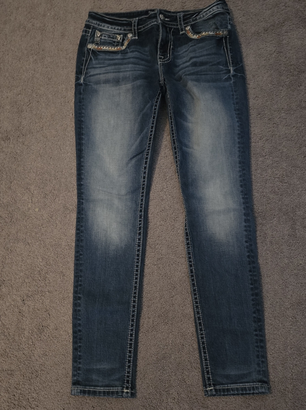 Miss Me Dark Blue Women's Slim Straight Jeans